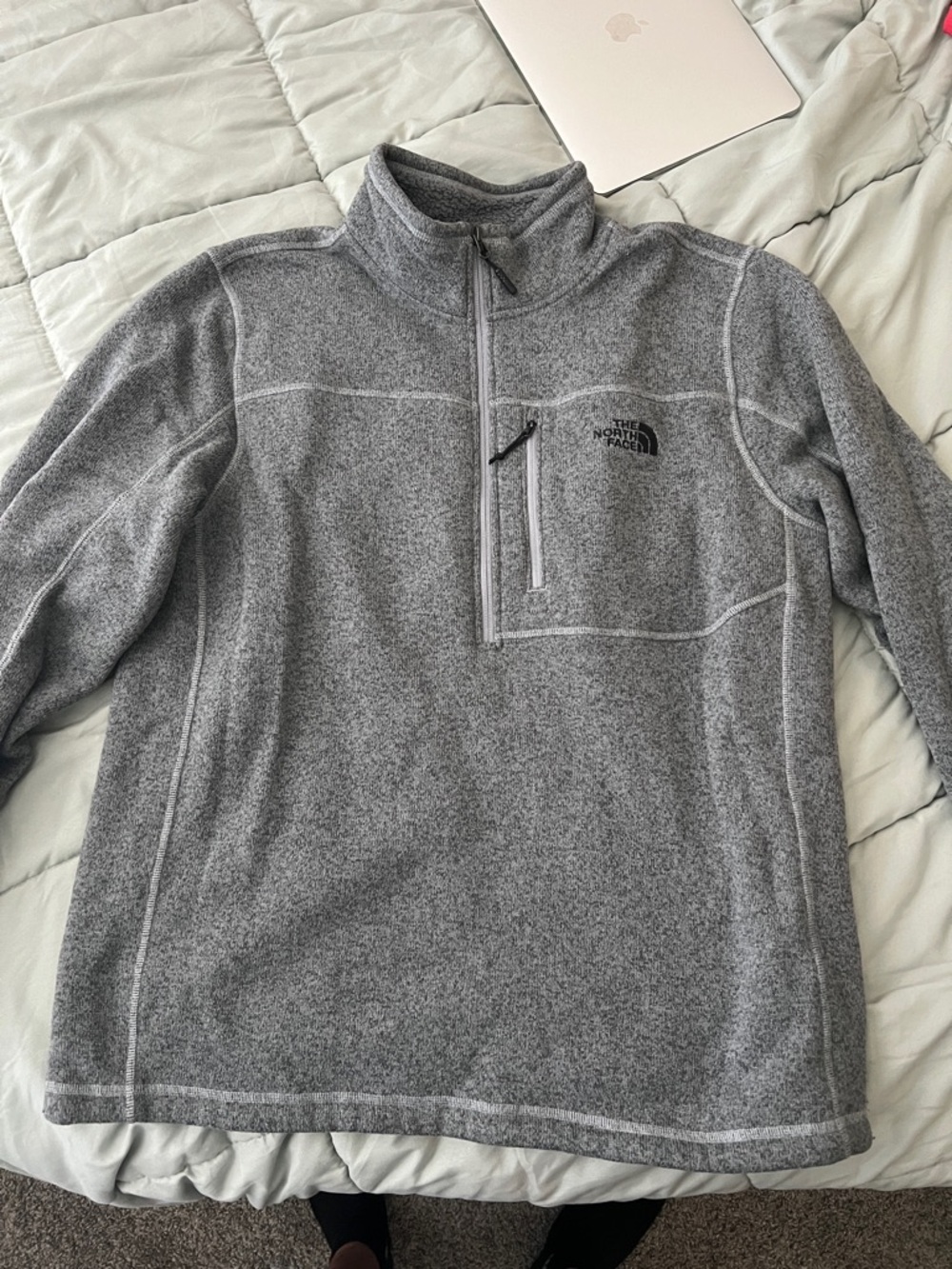 The North Face Heather Gray Half-Zip Fleece Pullover